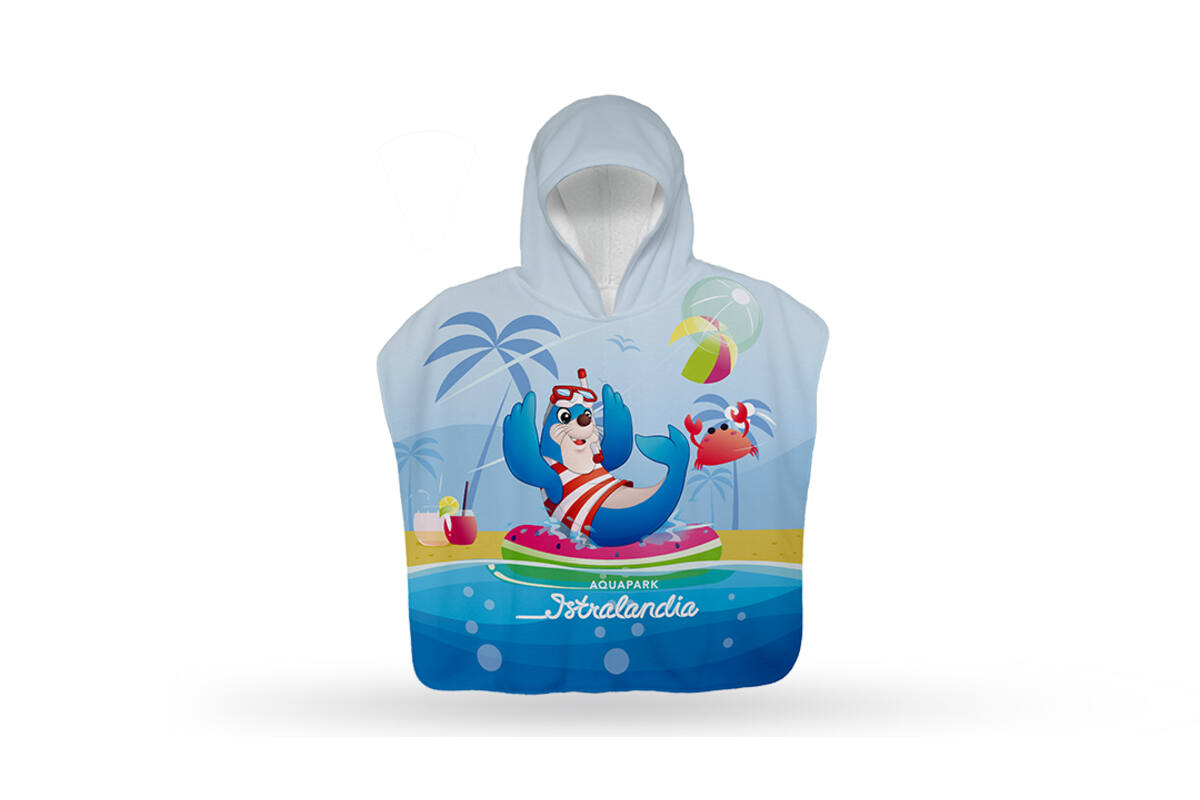 Kids Poncho - 60 x 120 cm
100% microfiber recycled polyester / 100% cotton
For subli transfer
+/- 340 g/m2