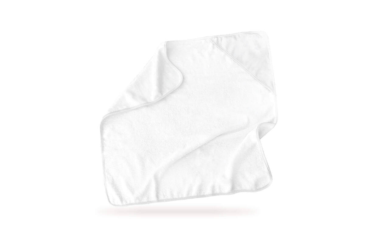 Baby Towel with Hoodie - 80 x 80 cm
100% microfiber recycled polyester / 100% cotton
 For subli transfer
 +/- 340 g/m2