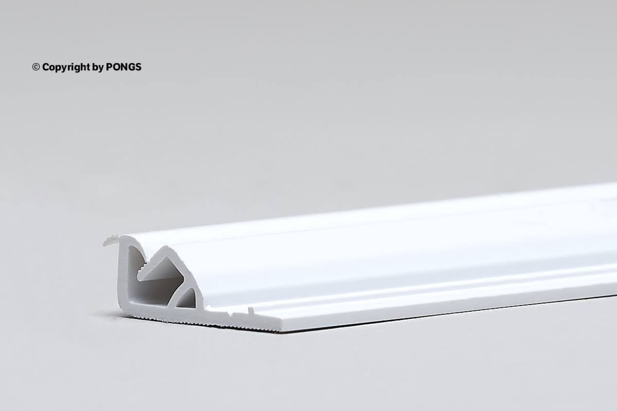 098001 DESCOR UNIversal clamping profile
extruded PVC with flexible inner lip
Length: 200 cm/piece
Colour: Black
Height: 10 mm
Width: 30 mm