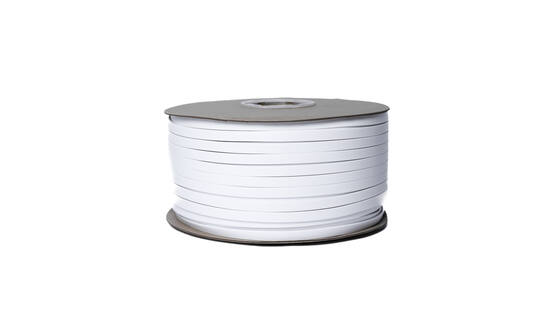 Flat profile A2085B, 12x3 mm
(PVC elastic, white), 200 m/spool