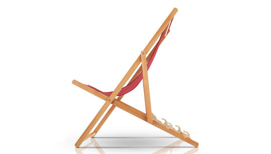Wooden beach chair without fabric
Impregnated with colorless oil, mounted plastic anti-folding protection, 2 fabric mounting inserts
Size: 120,5 x 57 x 3,2 cm - Size deviation +/- 5%
