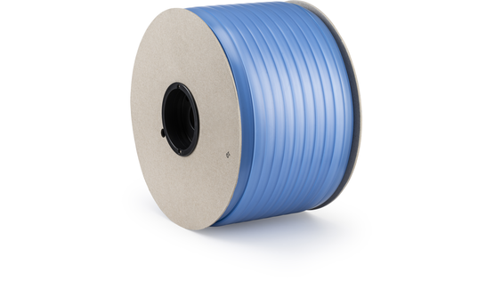 PVC Strip Flat beMatrix, 14 x 3,5 mm
Transparent Blue, 180 m/spool