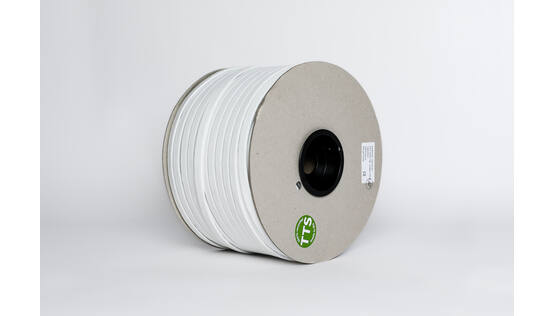 Flat profile A2085 
100% recycled, 14x3 mm
(PVC elastic, white), 200 m/spool