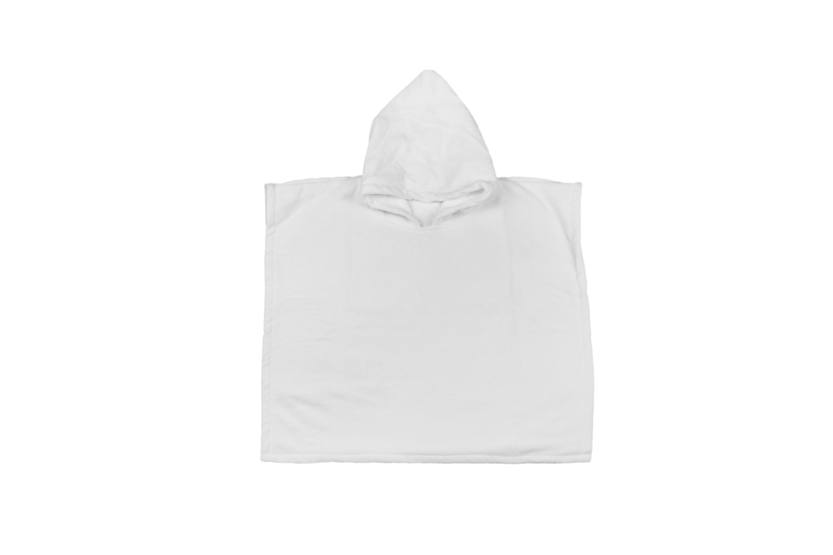 Kids Poncho - 60 x 120 cm
100% microfiber recycled polyester / 100% cotton
For subli transfer
+/- 340 g/m2