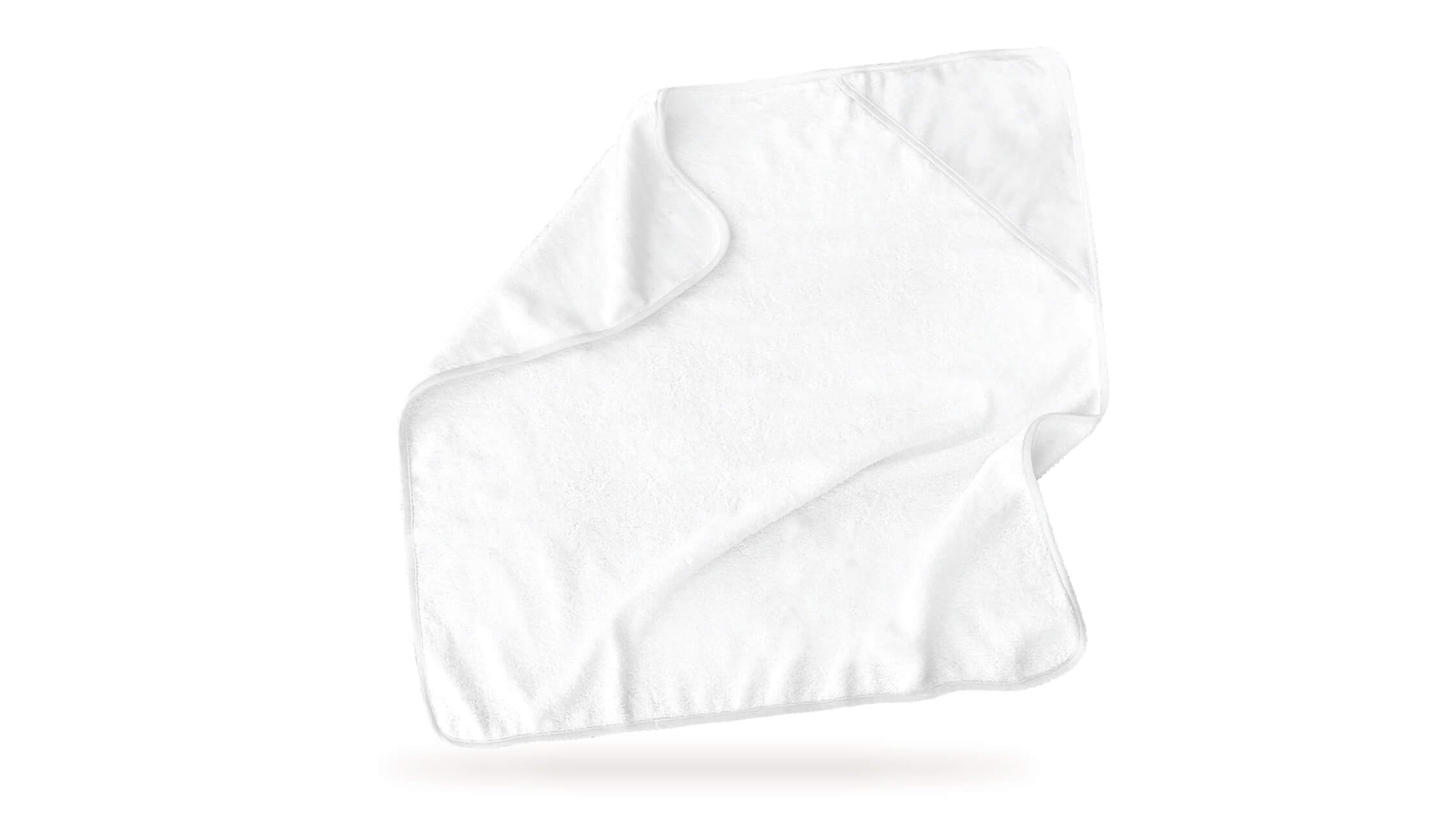 Baby Towel with Hoodie - 80 x 80 cm
100% microfiber recycled polyester / 100% cotton
 For subli transfer
 +/- 340 g/m2