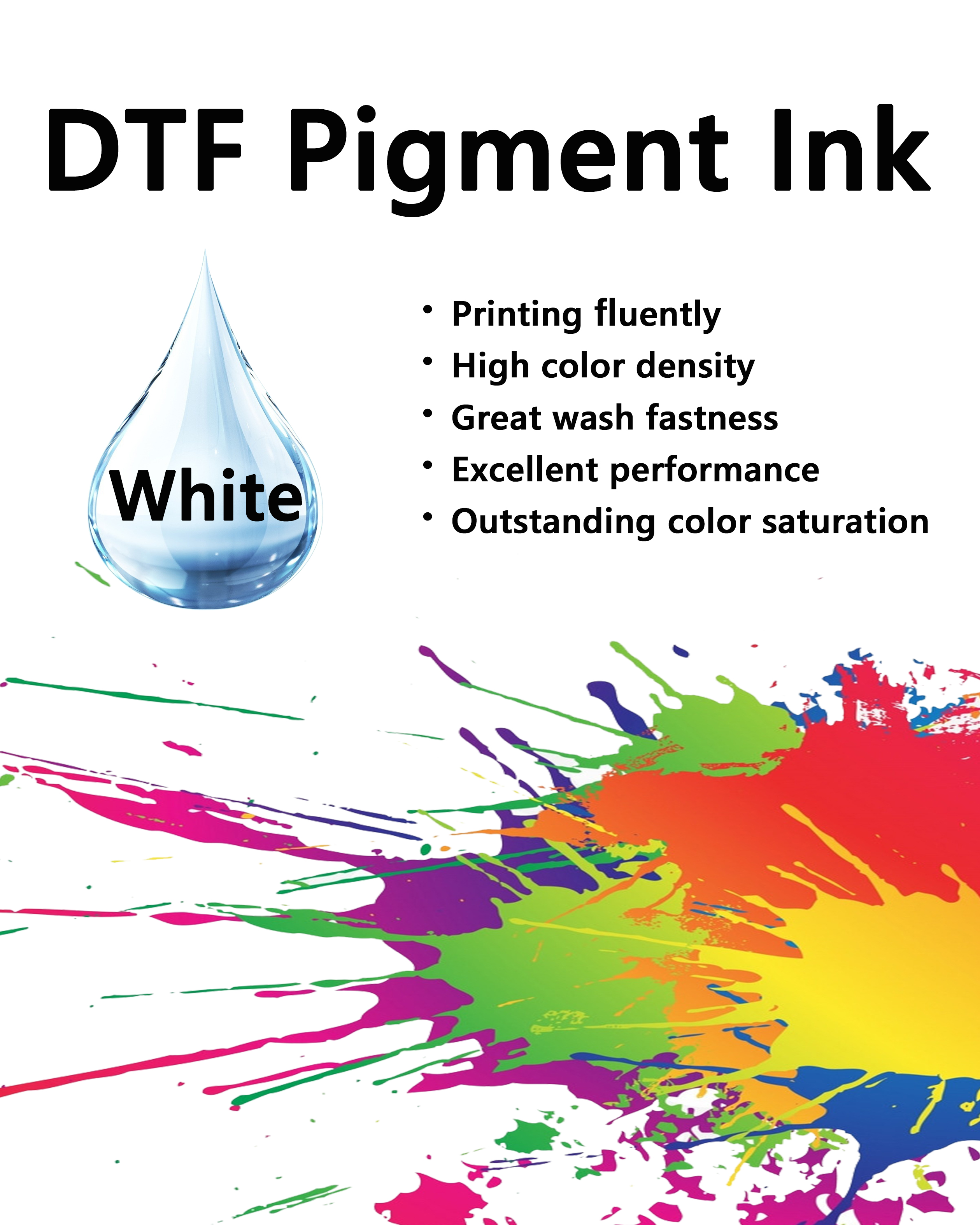 DTF Pigment Ink [water based] - WHITE
1 liter/bottle