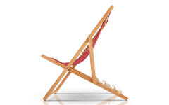 Wooden beach chair without fabric
Impregnated with colorless oil, mounted plastic anti-folding protection, 2 fabric mounting inserts
Size: 120,5 x 57 x 3,2 cm - Size deviation +/- 5%